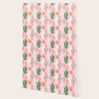 Retro hand drawn cactus plant pattern Wallpaper Gallery Image 2