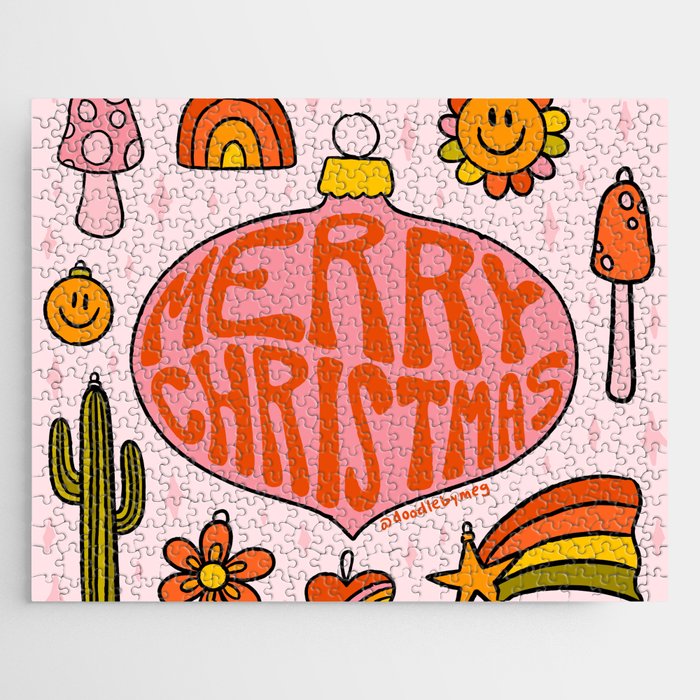 Vintage Merry Christmas Jigsaw Puzzle Gallery Image 1