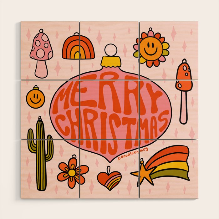 Vintage Merry Christmas Wood Wall Art Gallery Image 1