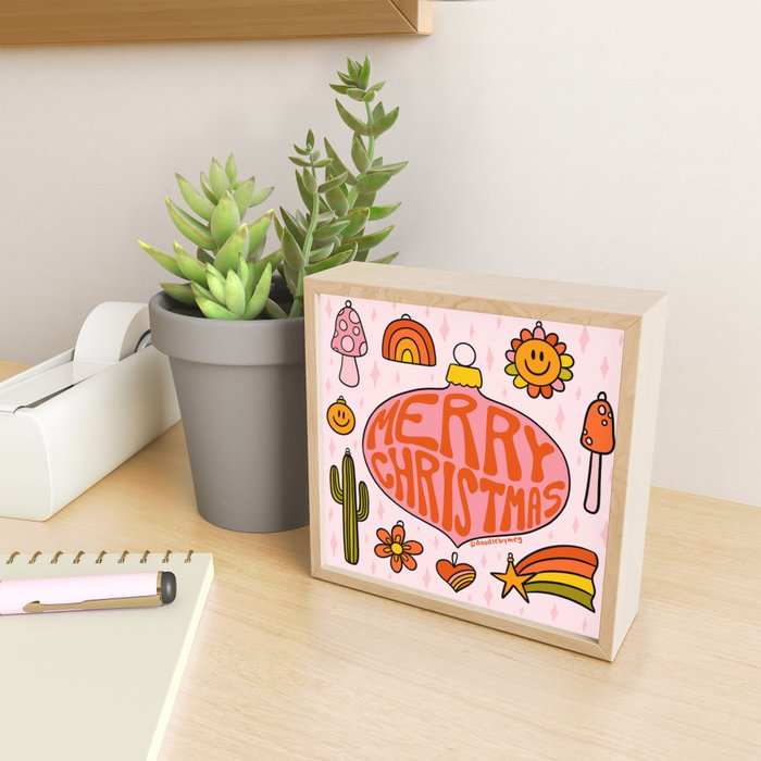 Vintage Merry Christmas Mini Art Print Gallery Image 2