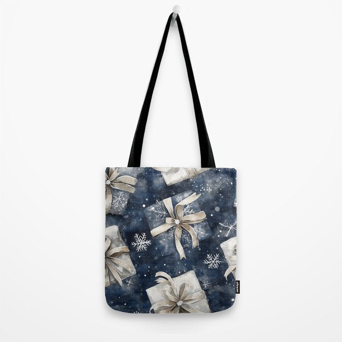 Christmas Winter Gifts Presents Watercolor Illustration Tote Bag Gallery Image 2