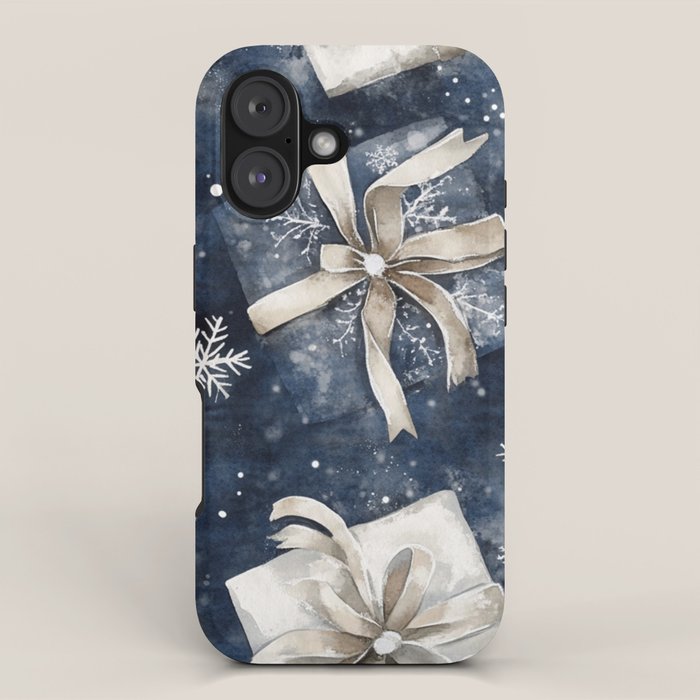 Christmas Winter Gifts Presents Watercolor Illustration iPhone Case Gallery Image 1