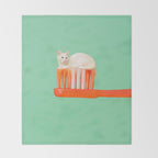 Toothpaste Cat Throw Blanket Gallery Image 2