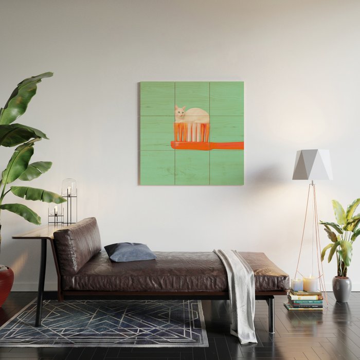 Toothpaste Cat Wood Wall Art Gallery Image 2