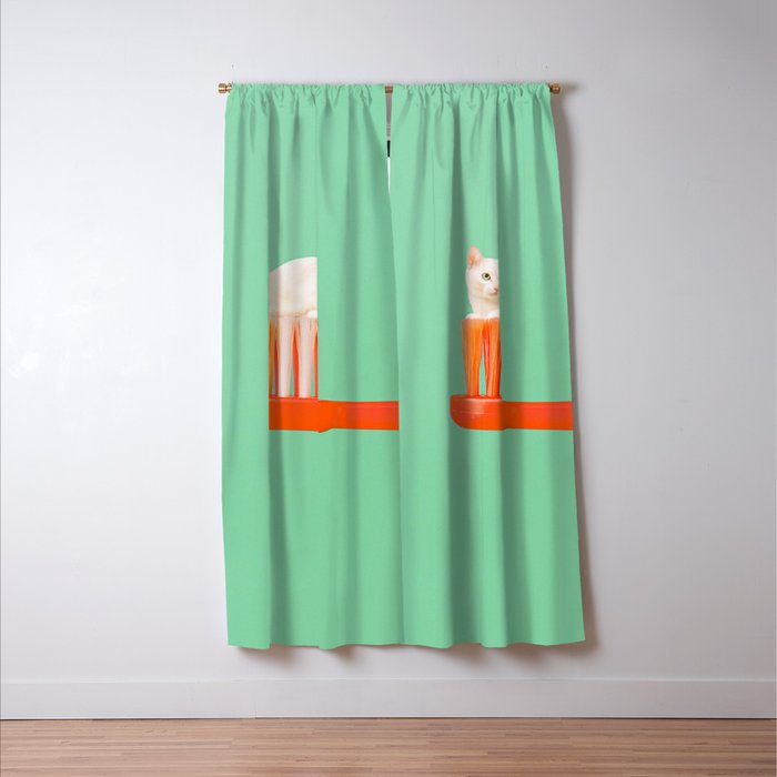 Toothpaste Cat Window Curtain Gallery Image 3