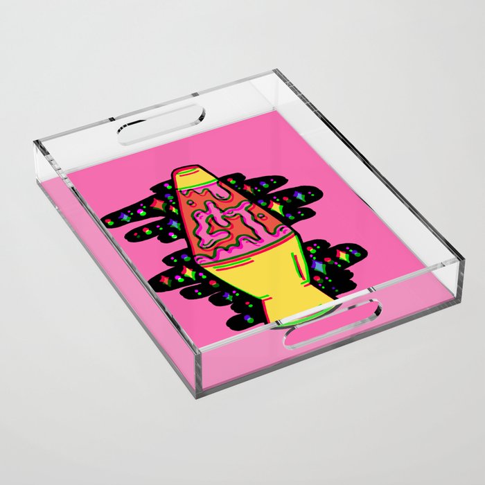 Lit Lava Lamp in pink in 3D Acrylic Tray Gallery Image 1