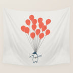 Penguin Balloons Wall Tapestry Gallery Image 4