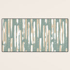 Colorful Stripes, Green and Beige, Abstract Art Desk Mat Gallery Image 3
