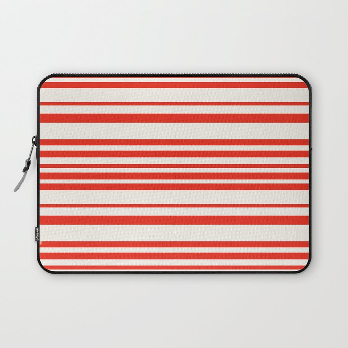 Classic Stripes I - Red & White Candy Cane Laptop Sleeve Gallery Image 1