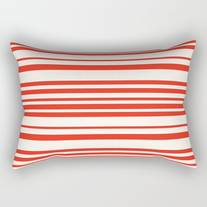 Classic Stripes I - Red & White Candy Cane Rectangular Pillow Gallery Image 2