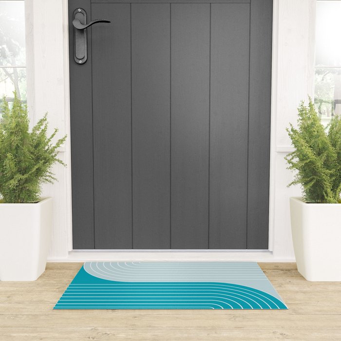 Two Tone Line Curvature IV Welcome Mat Gallery Image 3