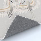 traditional Japanese cranes bright illustration Rug Gallery Image 4