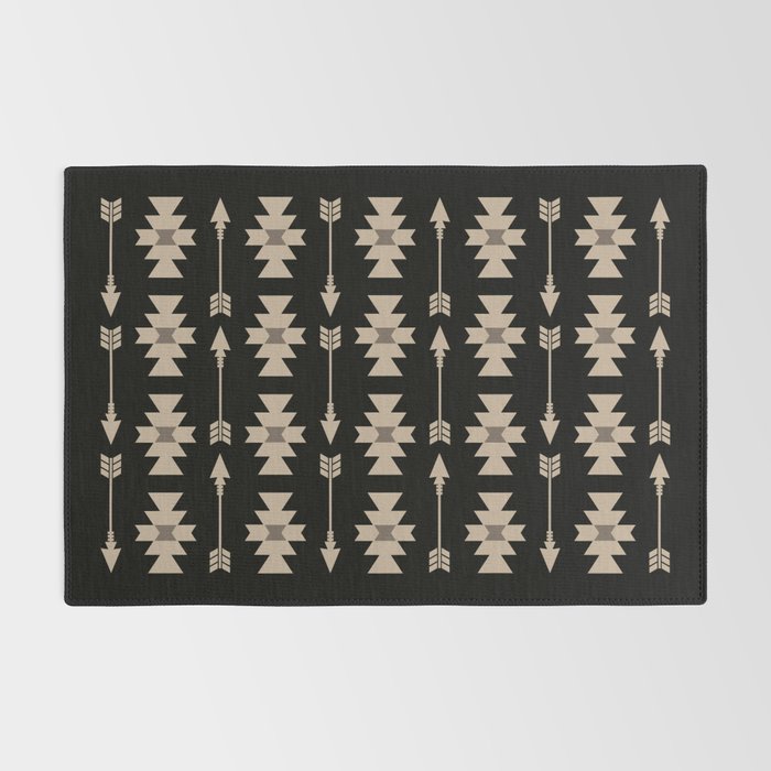 Southwestern Arrow Pattern 233 Black and Beige Rug Gallery Image 2