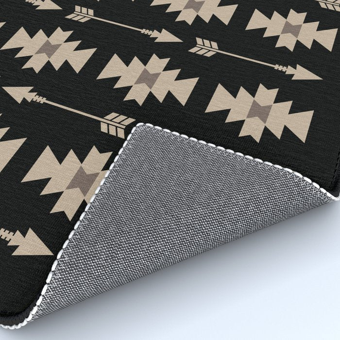 Southwestern Arrow Pattern 233 Black and Beige Rug Gallery Image 4