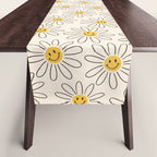 Smiley face 70s Daisy  Table Runner Gallery Image 1