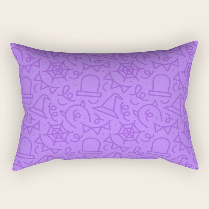 Fun halloween cartoon doodle art pattern Rectangular Pillow Gallery Image 1