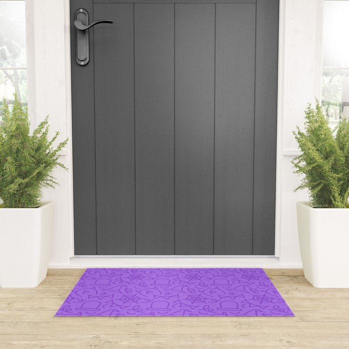 Fun halloween cartoon doodle art pattern Welcome Mat Gallery Image 3
