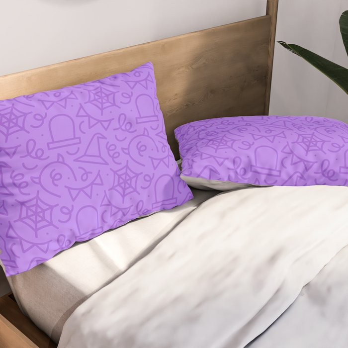 Fun halloween cartoon doodle art pattern Pillow Sham Gallery Image 2