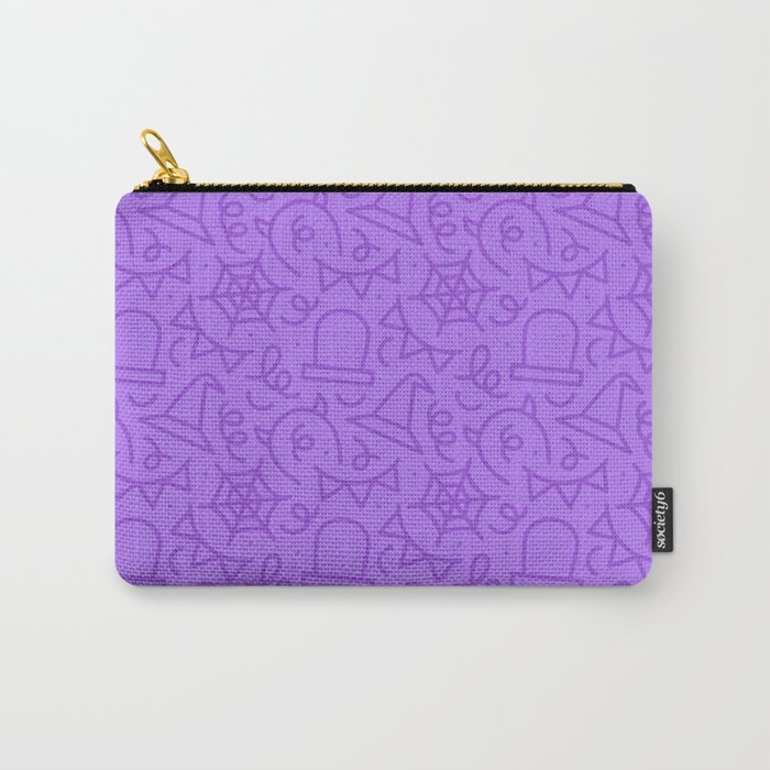 Fun halloween cartoon doodle art pattern Carry All Pouch Gallery Image 1