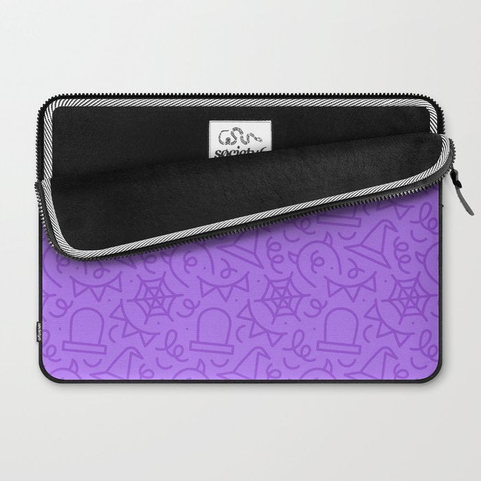 Fun halloween cartoon doodle art pattern Laptop Sleeve Gallery Image 2