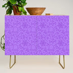 Fun halloween cartoon doodle art pattern Credenza Gallery Image 1
