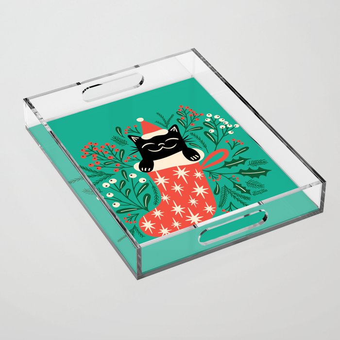 Festive Feline Acrylic Tray Gallery Image 1