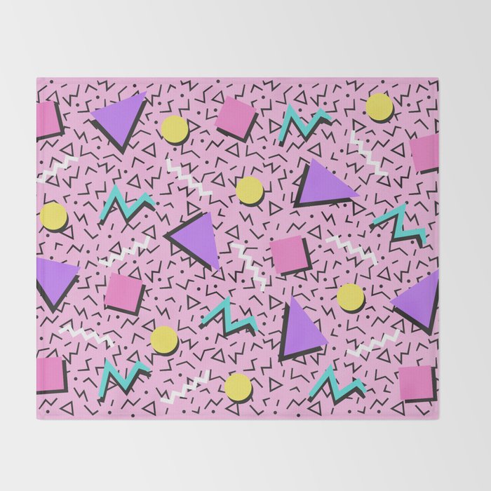 Memphis pattern 123 - 80s / 90s Retro Throw Blanket Gallery Image 2