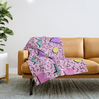 Memphis pattern 123 - 80s / 90s Retro Throw Blanket Gallery Image 1
