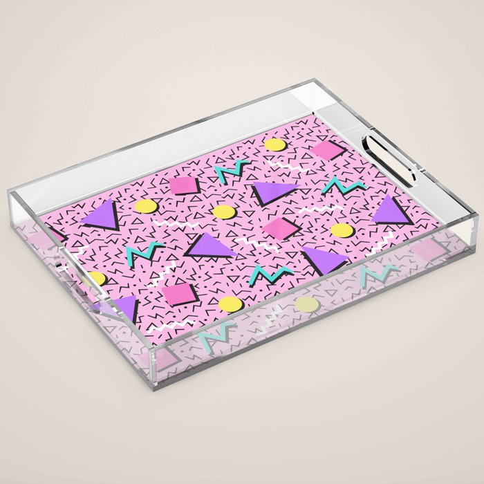 Memphis pattern 123 - 80s / 90s Retro Acrylic Tray Gallery Image 1