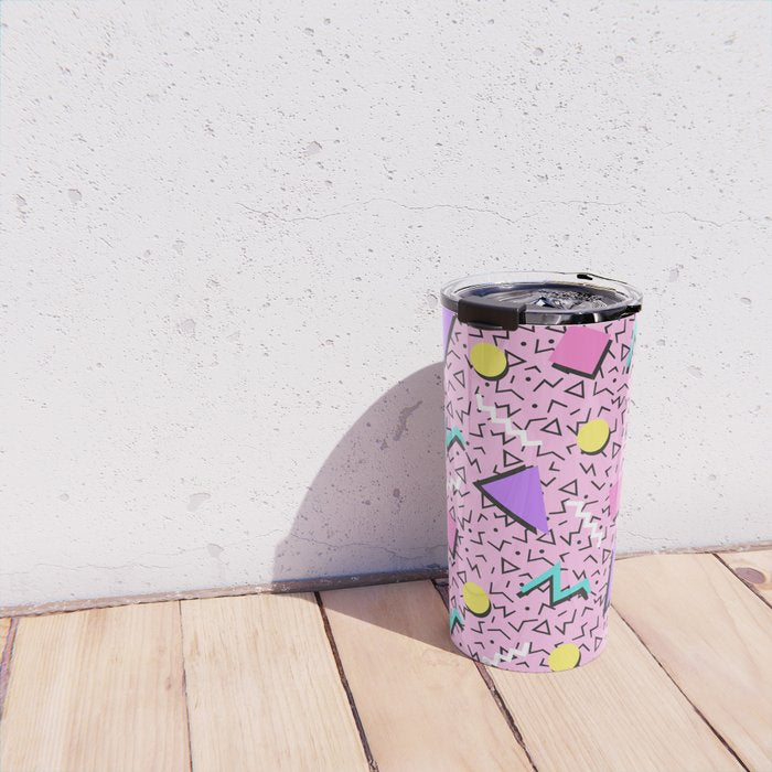 Memphis pattern 123 - 80s / 90s Retro Travel Mug Gallery Image 4