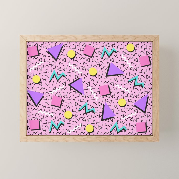 Memphis pattern 123 - 80s / 90s Retro Mini Art Print Gallery Image 1