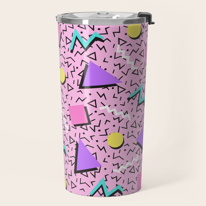 Memphis pattern 123 - 80s / 90s Retro Travel Mug Gallery Image 2