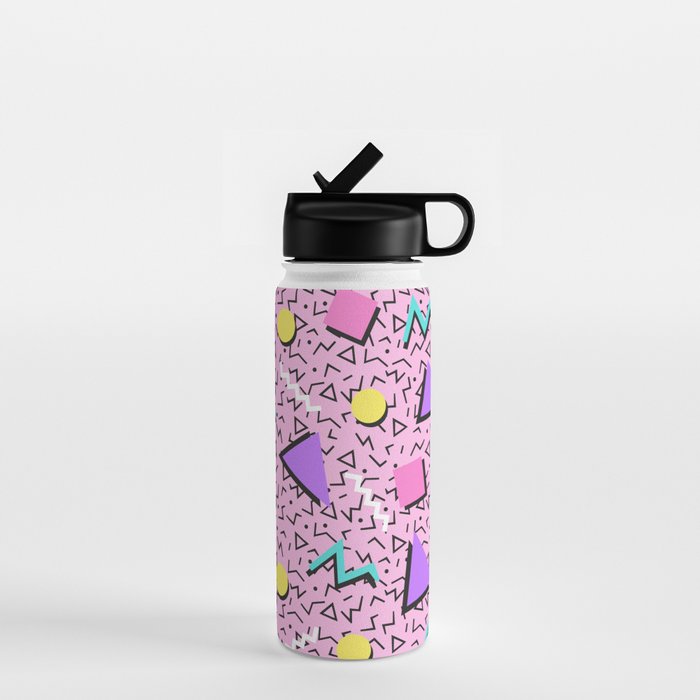 Memphis pattern 123 - 80s / 90s Retro Water Bottle Gallery Image 1