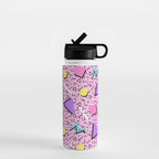 Memphis pattern 123 - 80s / 90s Retro Water Bottle Gallery Image 1