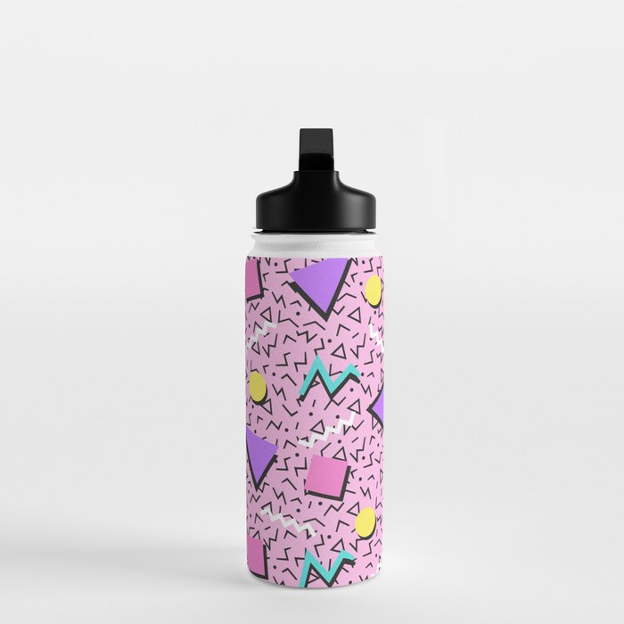 Memphis pattern 123 - 80s / 90s Retro Water Bottle Gallery Image 3