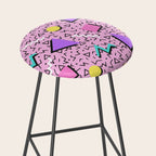 Memphis pattern 123 - 80s / 90s Retro Stool Gallery Image 2