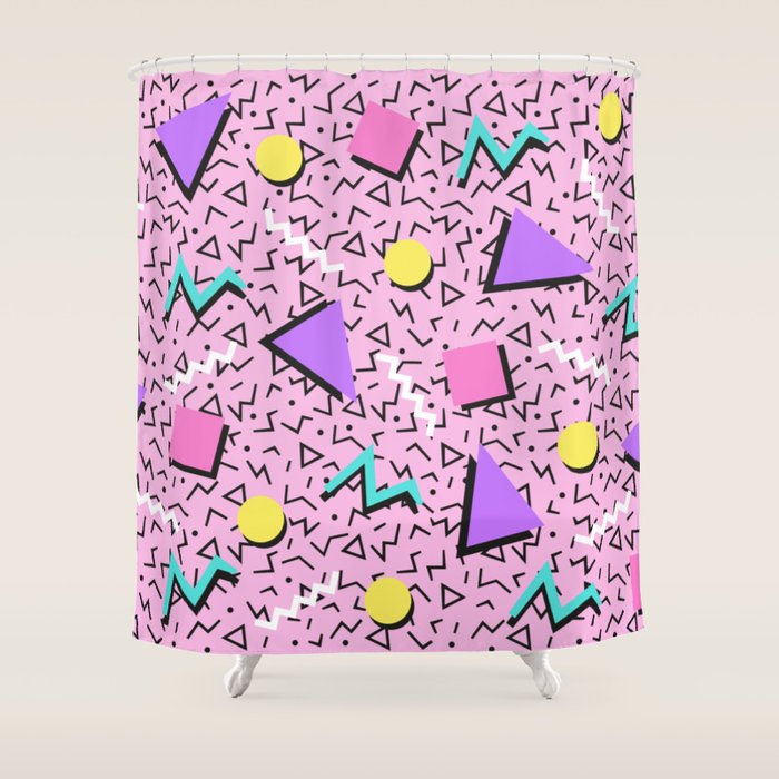 Memphis pattern 123 - 80s / 90s Retro Shower Curtain Gallery Image 1
