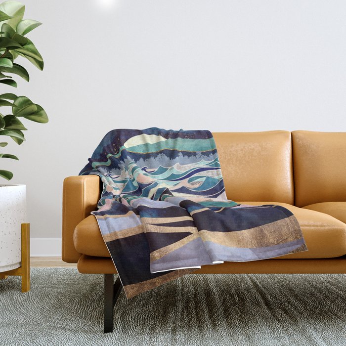 Moonlit Ocean Throw Blanket Gallery Image 1
