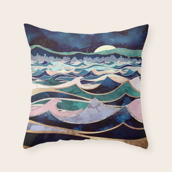 Moonlit Ocean Throw Pillow Gallery Image 1