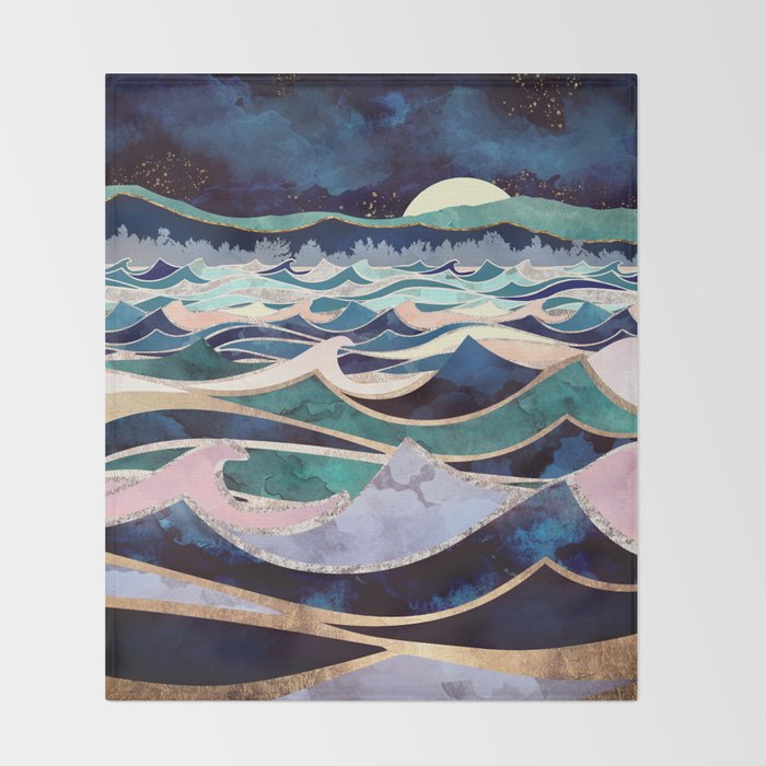 Moonlit Ocean Throw Blanket Gallery Image 2
