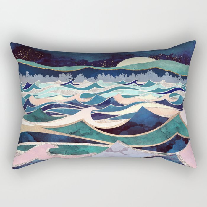 Moonlit Ocean Rectangular Pillow Gallery Image 1