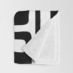 Retro Mid Century Modern Abstract Pattern 336 Black and White Throw Blanket Gallery Image 3