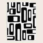 Retro Mid Century Modern Abstract Pattern 336 Black and White Poster Gallery Image 4