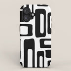 Retro Mid Century Modern Abstract Pattern 336 Black and White iPhone Case Gallery Image 1