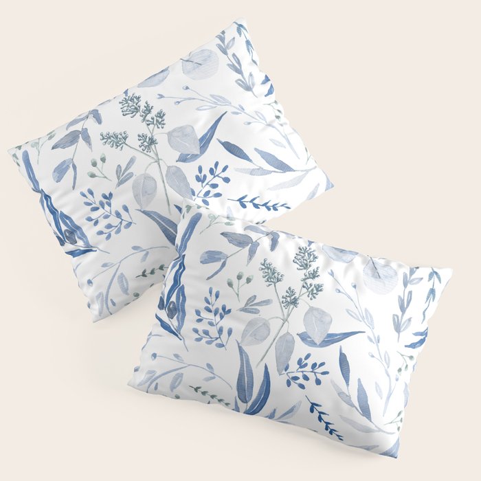 Blue Eucalyptus Pattern Pillow Sham Gallery Image 3