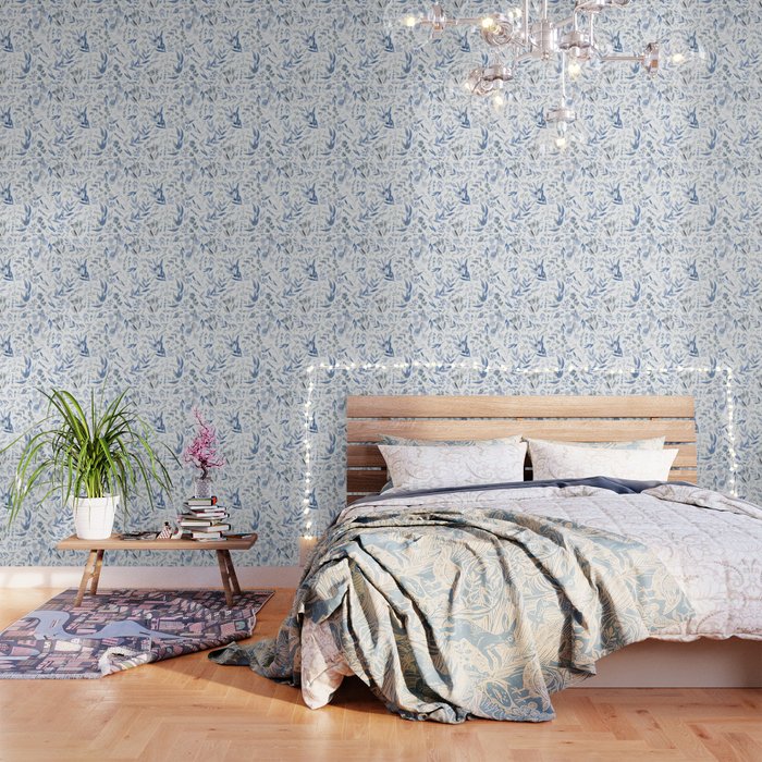 Blue Eucalyptus Pattern Wallpaper Gallery Image 3