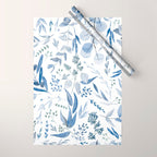 Blue Eucalyptus Pattern Wrapping Paper Gallery Image 1