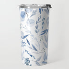 Blue Eucalyptus Pattern Travel Mug Gallery Image 2