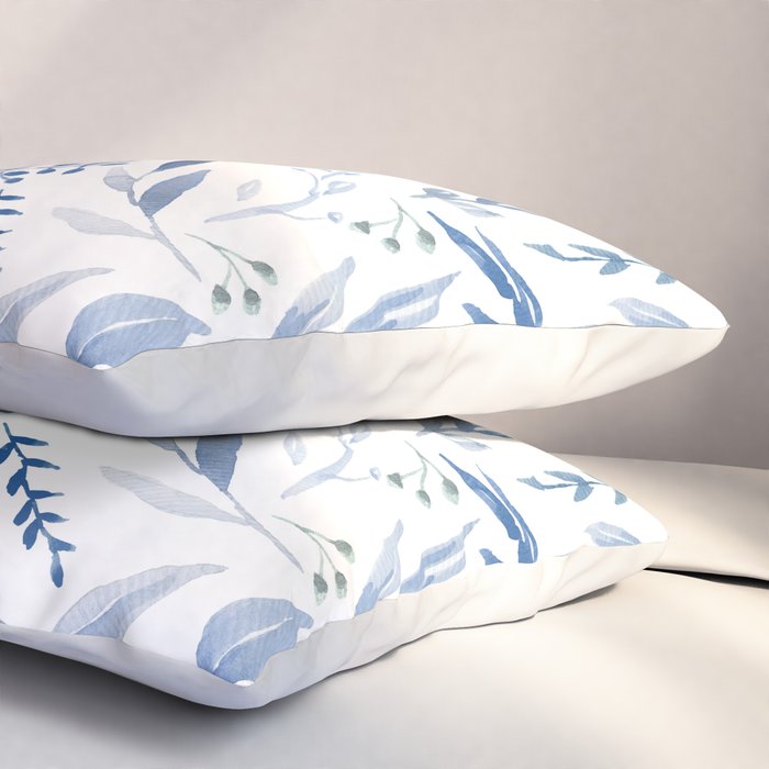 Blue Eucalyptus Pattern Pillow Sham Gallery Image 3