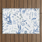 Blue Eucalyptus Pattern Outdoor Rug Gallery Image 1